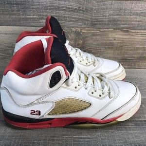 Air Jordan 5 Retro Grade Size 7Y  School Fire Red 440888-120  Boys Shoes